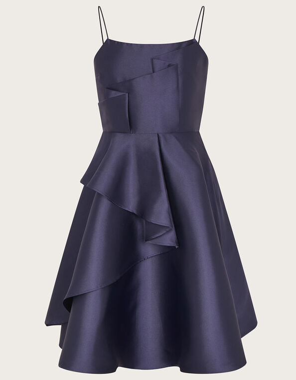 Structured Asymmetric Prom Dress, Blue (NAVY), large