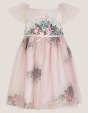 Baby Charlotte Floral Tulle Dress, Pink (PINK), large