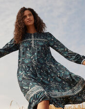ARTISAN STUDIO Woodblock Print Dress, Teal (TEAL), large