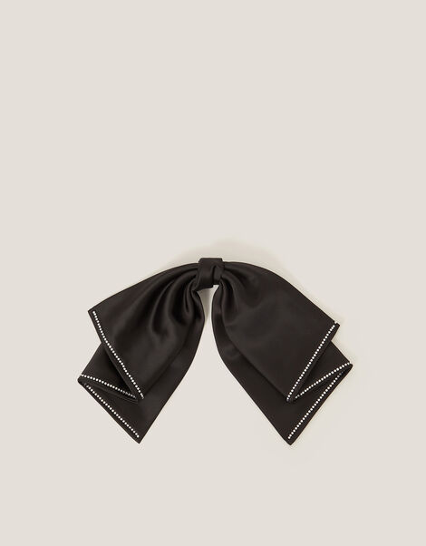 Waterfall Bow Hair Clip, Black (BLACK), large