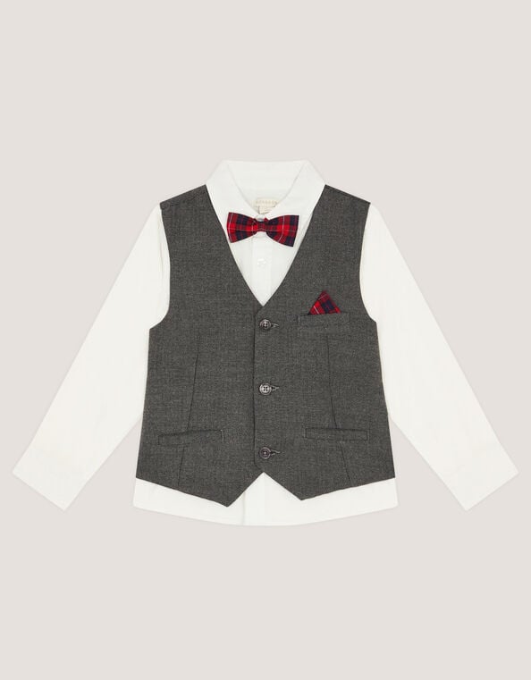 3-Piece Waistcoat & Shirt, Gray (GREY), large
