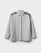 East Katya Tailored Striped Shirt, Multi (MULTI), large