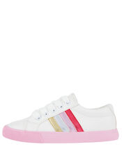 Maci Metallic Stripe Trainers, Ivory (IVORY), large