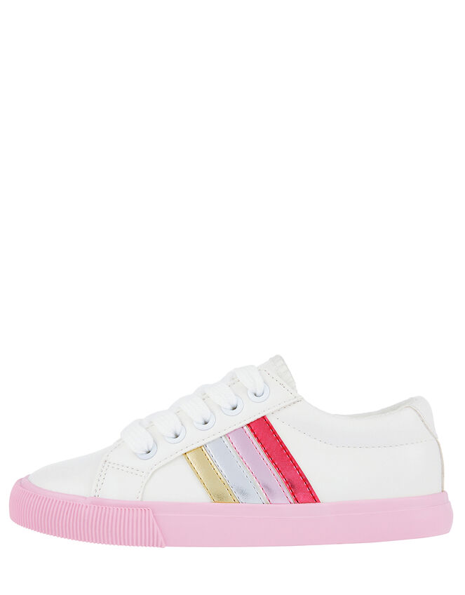 Maci Metallic Stripe Trainers, Ivory (IVORY), large