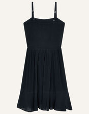 Frill Front Mini Dress in LENZING™ ECOVERO™, Black (BLACK), large