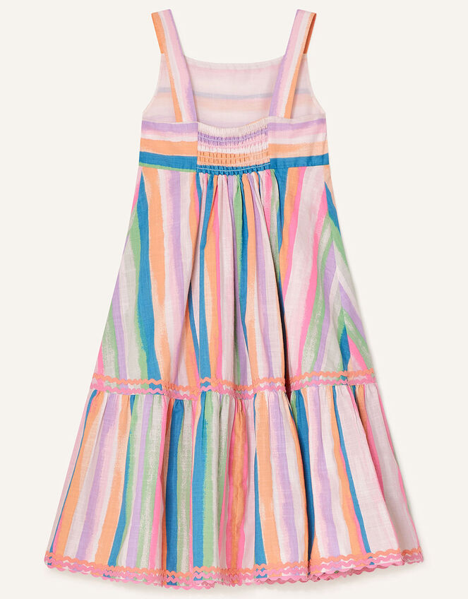 Painterly Stripe Midi Dress , Multi (MULTI), large