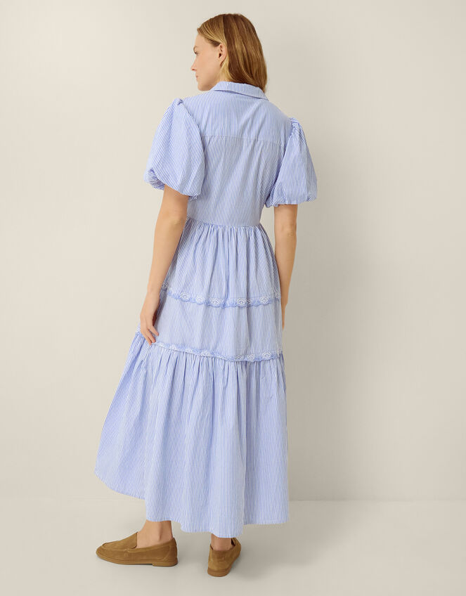 Laney Puff Sleeve Stripe Maxi Dress, Blue (BLUE), large