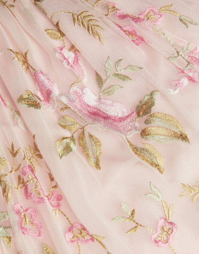 Azalea Floral Embroidered Long Sleeve Dress, Pink (PINK), large