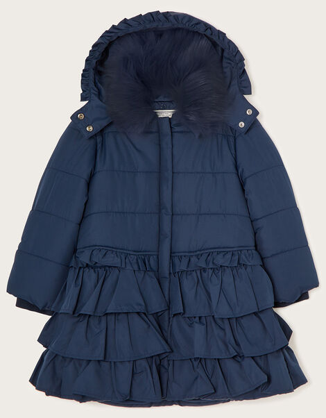 Multi Tier Padded Coat, Blue (NAVY), large