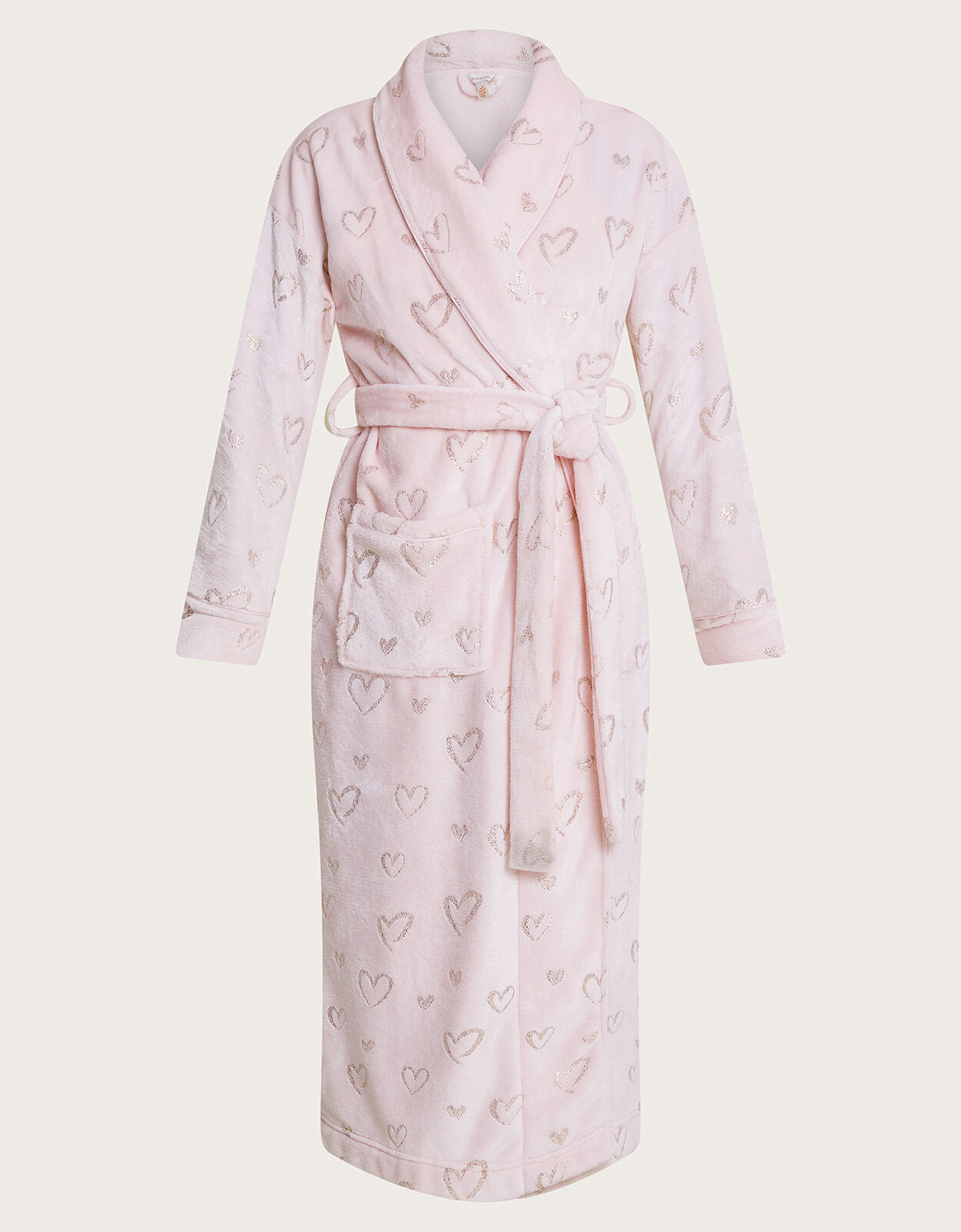 Heart Foil Dressing Gown Pink