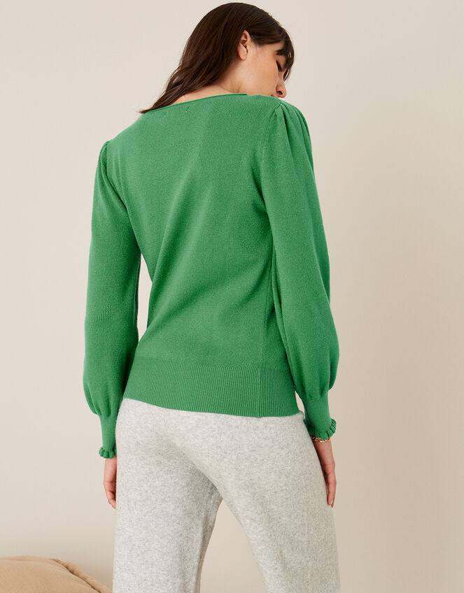 Scoop Neck Knit Jumper, Green (GREEN), large