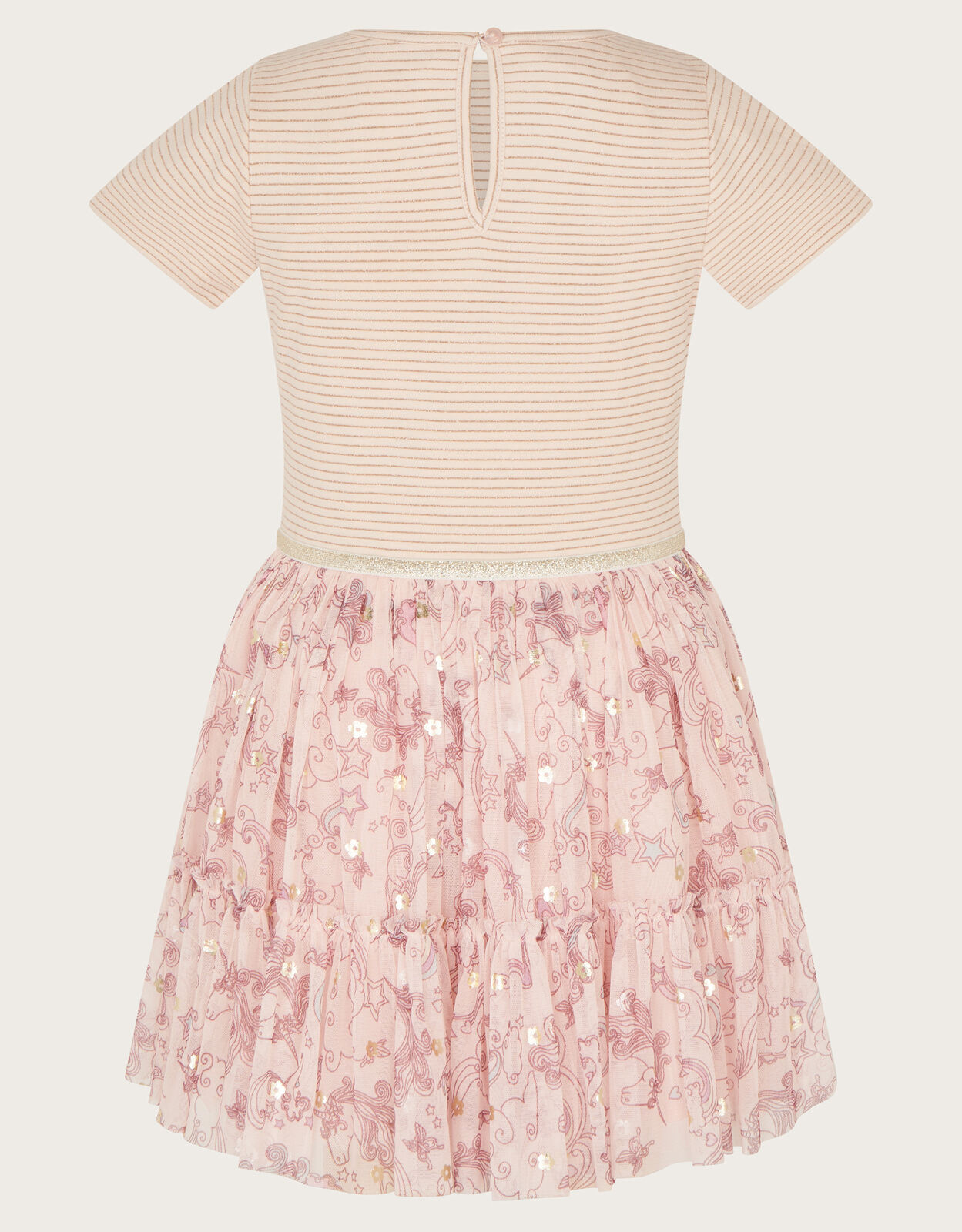 Stripe Unicorn Disco Dress Pink