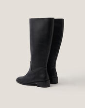 Meg Leather Knee-High Boots, Black (BLACK), large