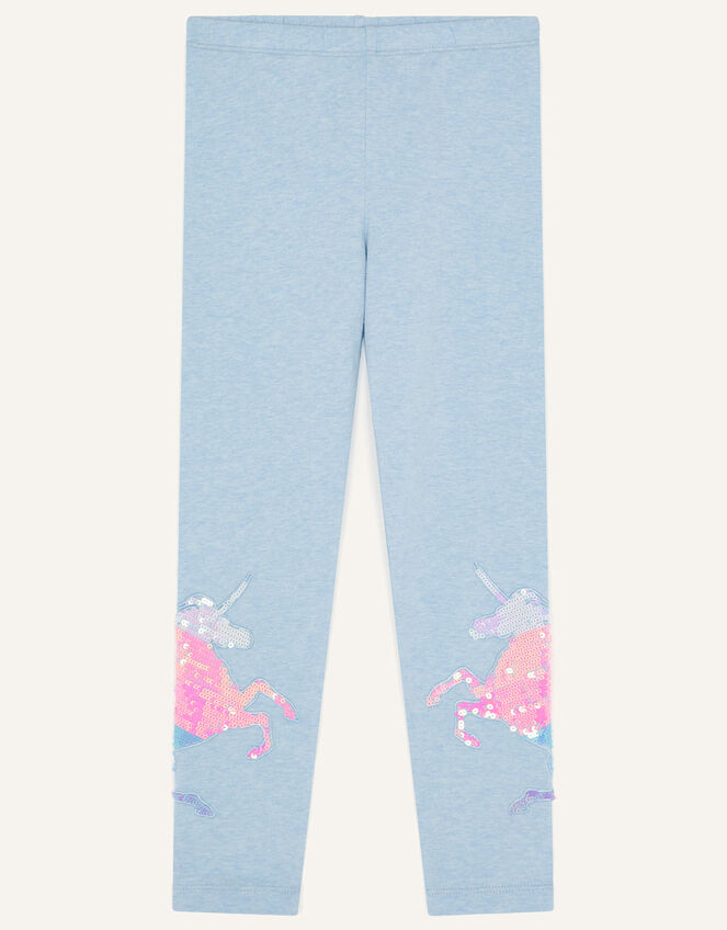 Unicorn Rainbow Marl Leggings, Blue (BLUE), large