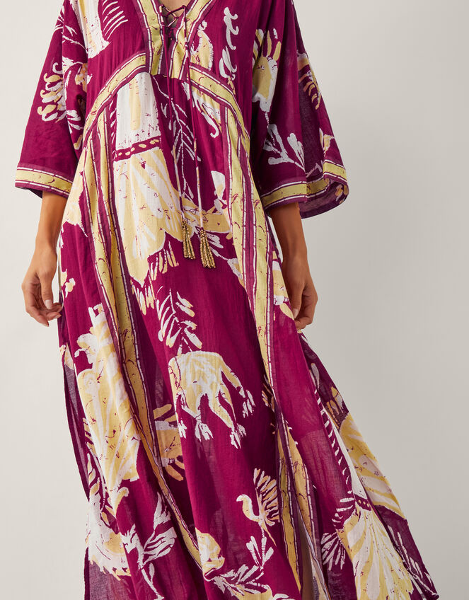 Amisha Kaftan Midi Dress, Red (BURGUNDY), large