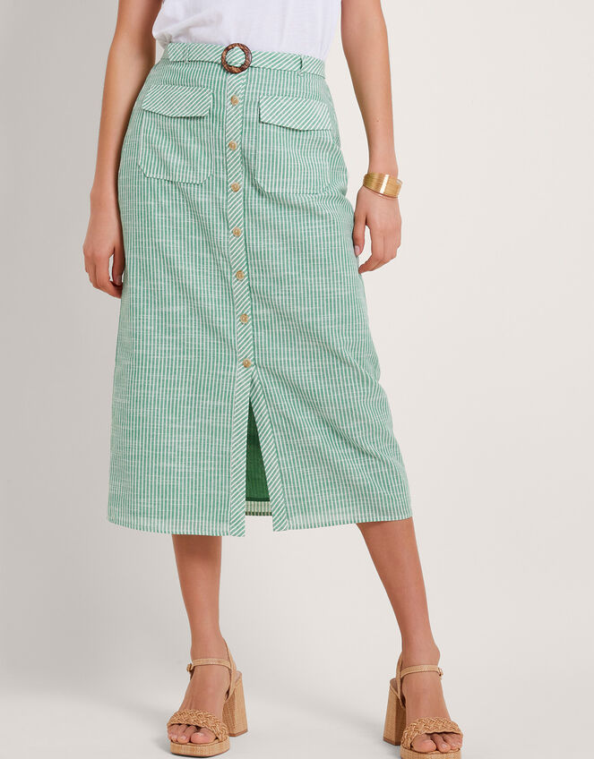 Athena Stripe Skirt, Green (GREEN), large