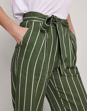 Susan Stripe Pants, Green (KHAKI), large