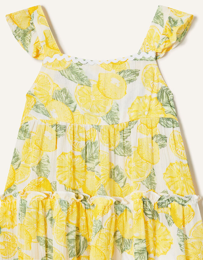 Baby Lemon Print Dress, Yellow (YELLOW), large