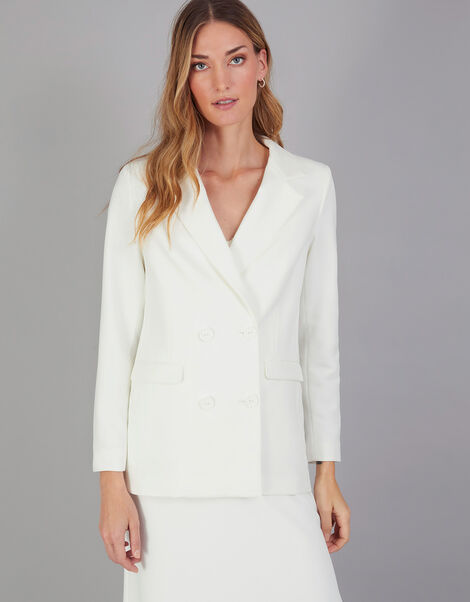 Tayla Double Breasted Bridal Blazer, Ivory (IVORY), large