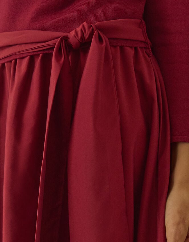 Mikayla Long Sleeve Bubble Hem Midi Dress, Red (BURGUNDY), large
