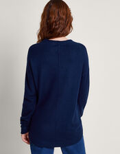 Aria Longline Jumper, Blue (NAVY), large