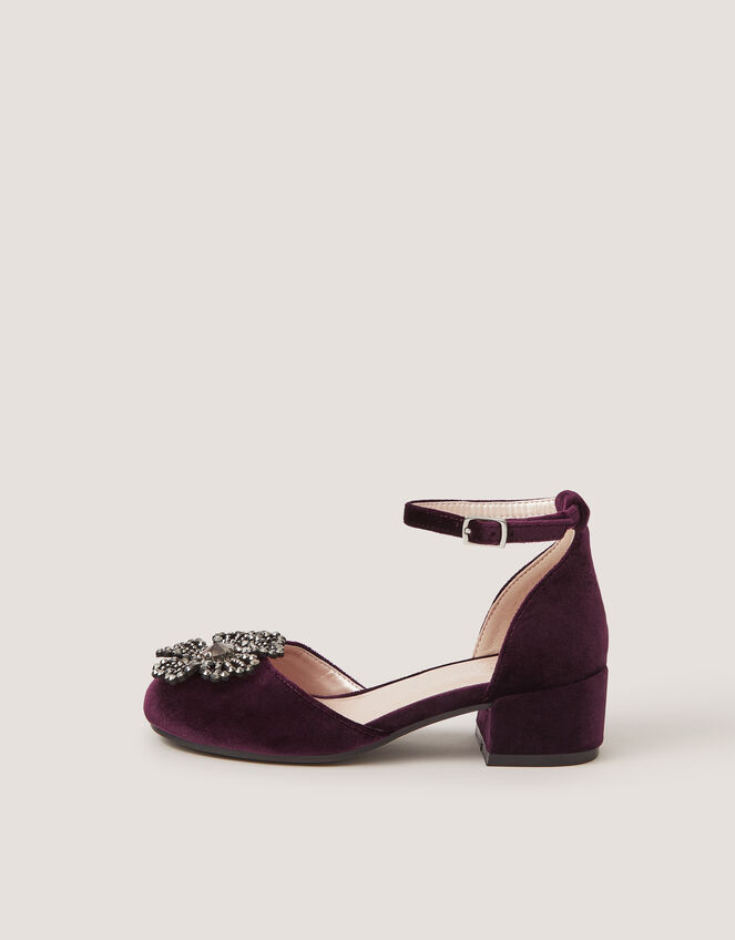 Gemstone Flower Two Part Heels , Purple (PURPLE), large