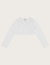 Niamh Pearl Embellished Cardigan, White (WHITE), large