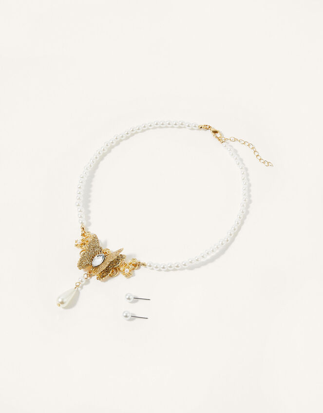 Butterfly Pearl Jewellery Set, , large
