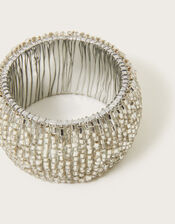 Beaded Napkin Ring, Silver (SILVER), large