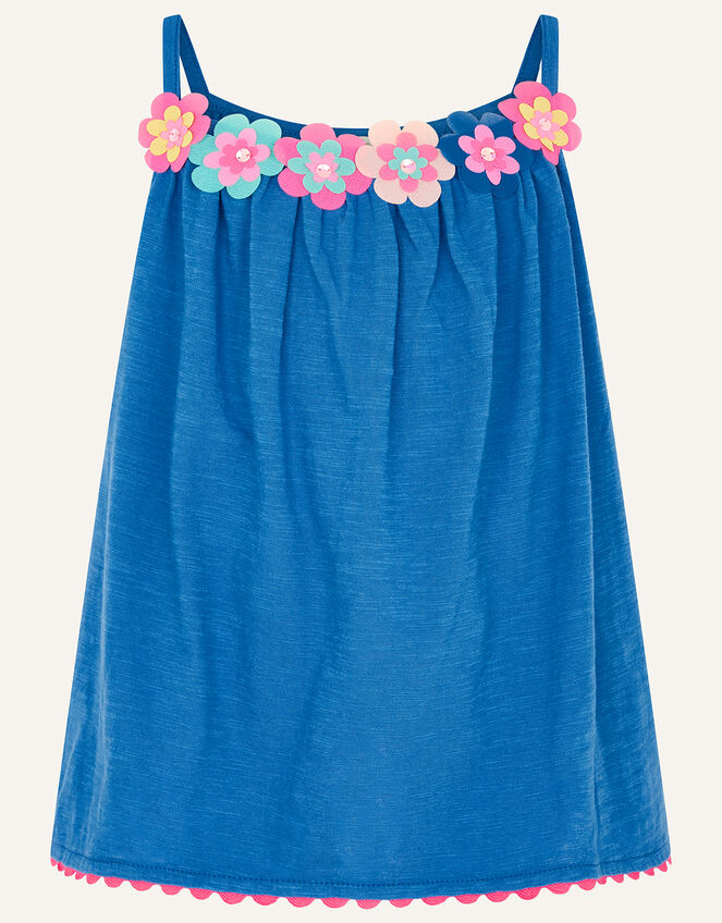 Fiesta Flower Cami , Blue (BLUE), large