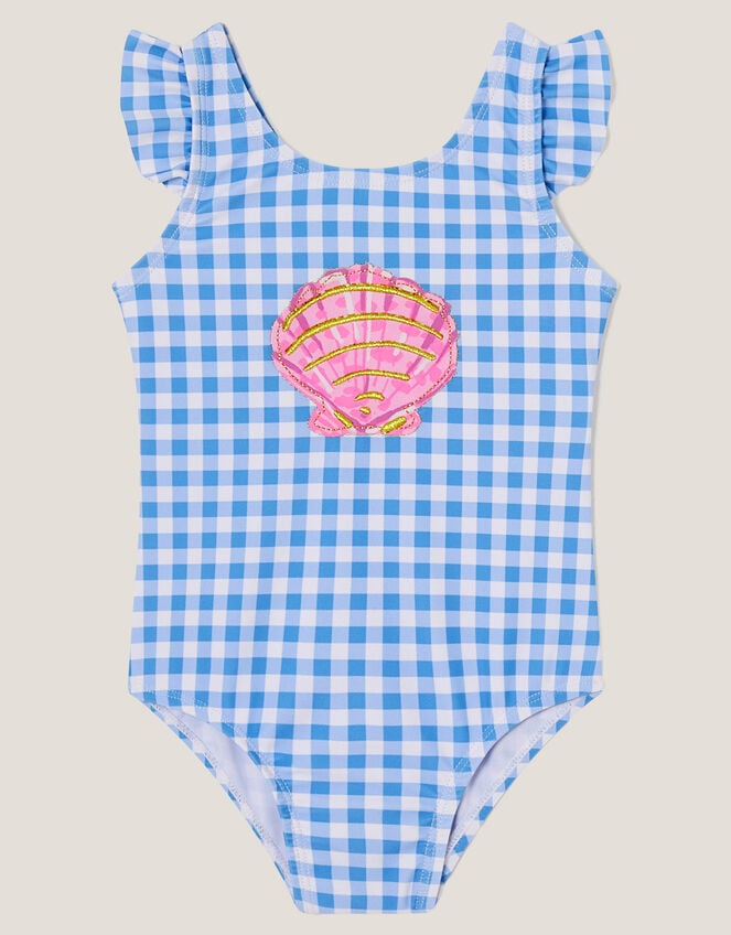 Baby Gingham Seashell Swimsuit, Multi (MULTI), large