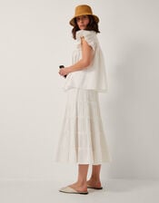 Ginny Tiered Maxi Skirt, Ivory (IVORY), large
