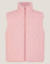 Reversible Floral Quilted Gilet, Pink (PINK), large