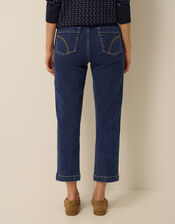 Safaia Straight Cropped Jeans, Blue (INDIGO), large