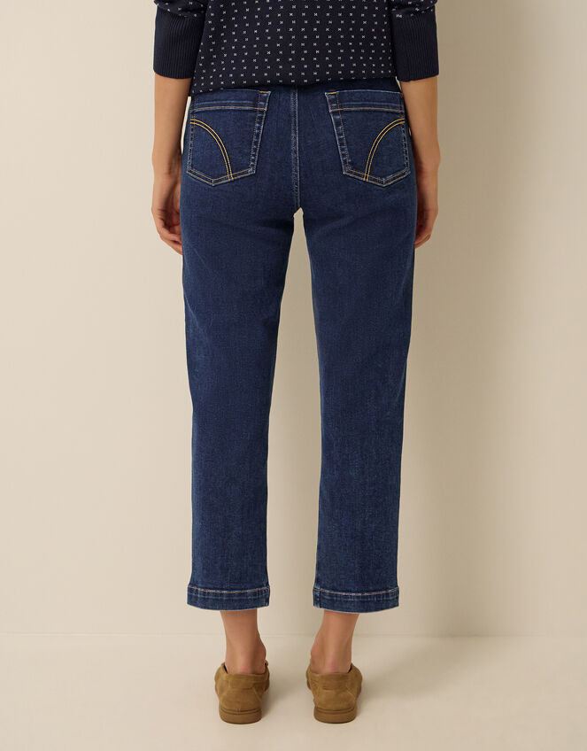 Safaia Straight Cropped Jeans, Blue (INDIGO), large