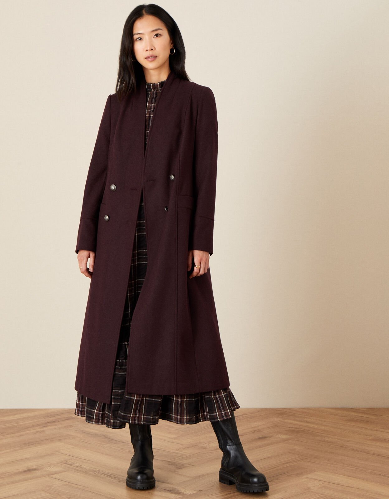 fuschia wool coat