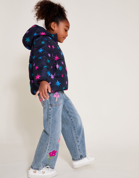 Star Print Puffer Jacket, Multi (MULTI), large