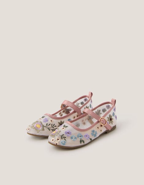 Floral Embroidered Ballerina Flats, Multi (MULTI), large