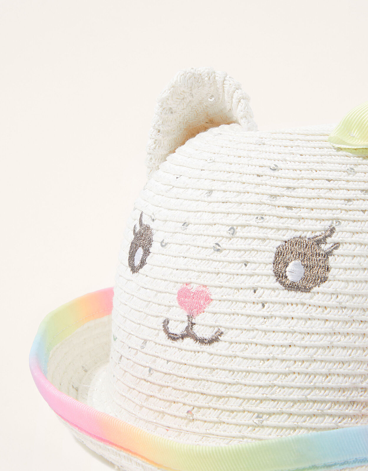 Baby Kitty Bowler Hat White