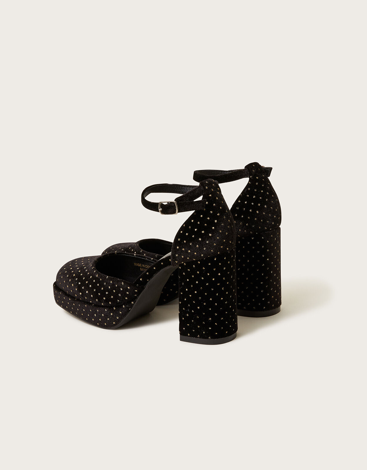 Velvet Spot Closed Toe Platform Heels Black