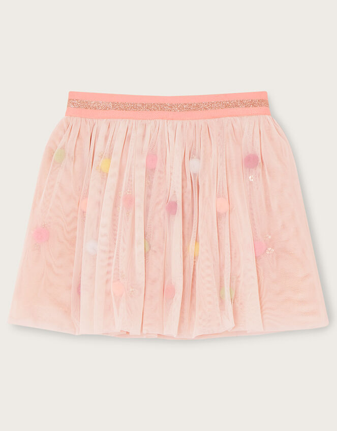 Baby Disco Pom-Pom Skirt with Recycled Polyester, Nude (NUDE), large