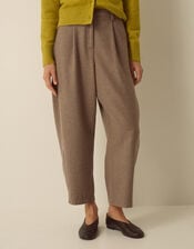 Orla High Waisted Barrel Leg Trousers, Mink (MINK), large