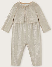 Baby Imogen Shimmer Romper and Jacket Set, Silver (SILVER), large