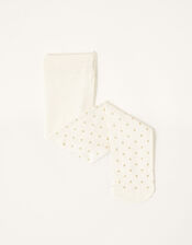 Baby 40 Denier Glitter Spot Tights, Gold (GOLD), large