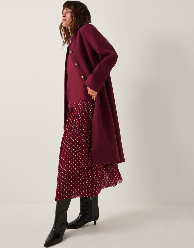 Alicia Scarf Coat, Red (BURGUNDY), large