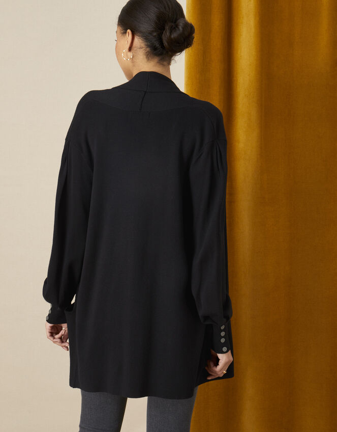 Shawl Collar Pocket Cardigan, Black (BLACK), large