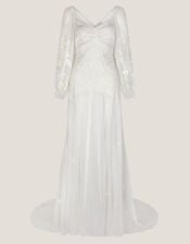 Josette Embellished Maxi Wedding Dress, Ivory (IVORY), large