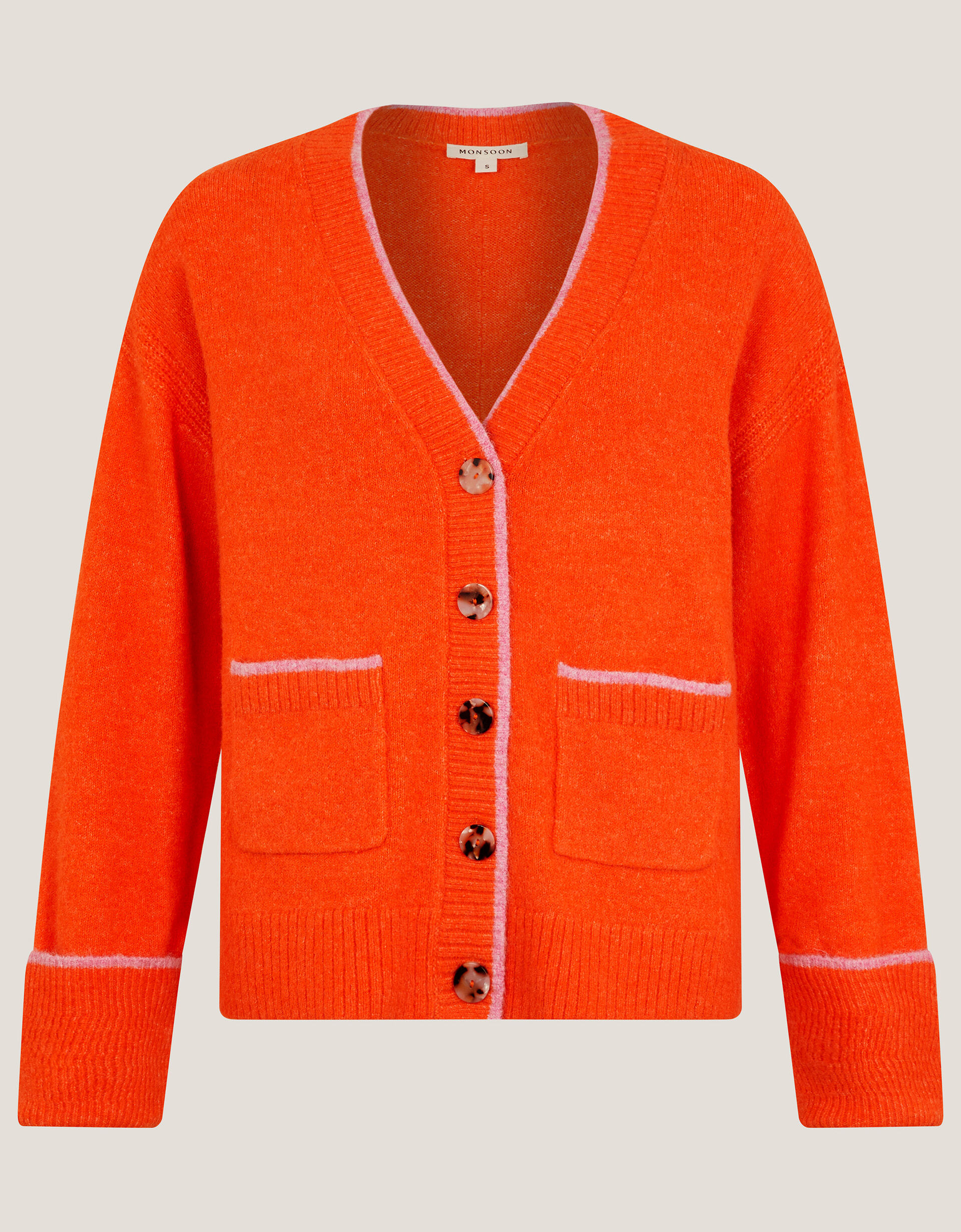 Oona Oversized V-Neck Cardigan Orange