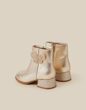 Embellished Butterfly Metallic Boots, Gold (GOLD), large