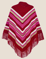 Suki Stripe Poncho, Red (RED), large